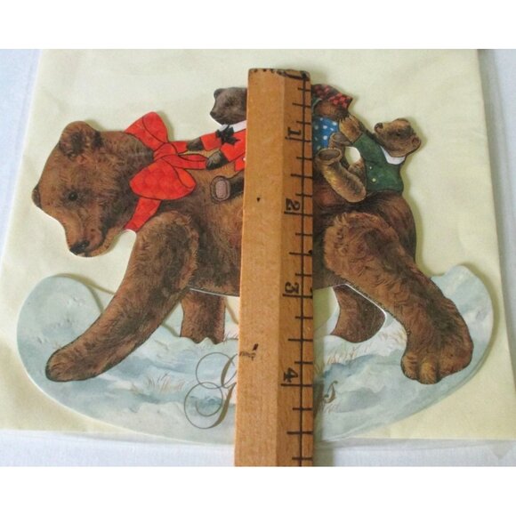Vintage Die Cut Embossed Card and Note Tags Lot 1990s Shackman Angels Bear - Picture 7 of 9